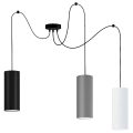 Hanglamp aan een koord ZIK 3xE27/40W/230V zwart/wit/grijs