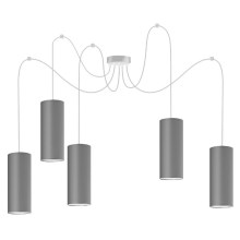 Hanglamp aan een koord ZIK 5xE27/40W/230V grijs