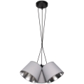 Hanglamp aan een koord ZOMA 3xE27/60W/260V grijs/glanzend chroom