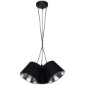 Hanglamp aan een koord ZOMA 3xE27/60W/260V zwart/glanzend chroom