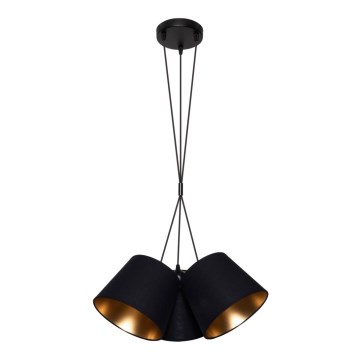 Hanglamp aan een koord ZOMA 3xE27/60W/260V zwart/koper