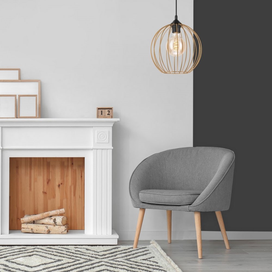 Hanglamp aan een koord ZOYA 1xE27/60W/230V messing