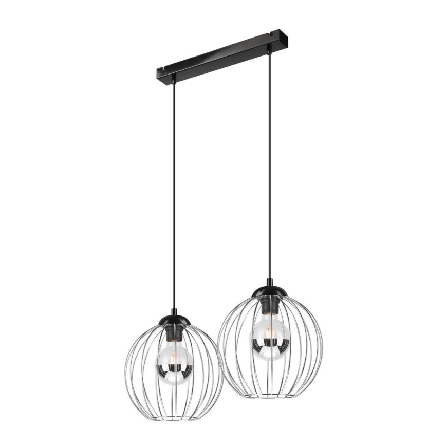 Hanglamp aan een koord ZOYA 2xE27/60W/230V glanzend chroom 