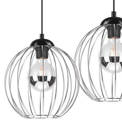 Hanglamp aan een koord ZOYA 2xE27/60W/230V glanzend chroom 