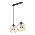 Hanglamp aan een koord ZOYA 2xE27/60W/230V gouden