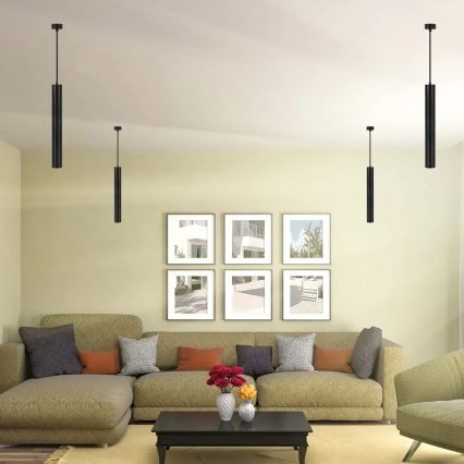 Hanglamp aan een paal 1xGU10/35W/230V 50 cm zwart