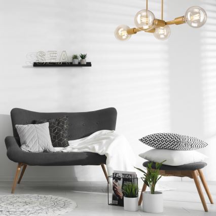 Hanglamp aan een paal ASTRID 4xE27/60W/230V goud