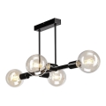 Hanglamp aan een paal ASTRID 4xE27/60W/230V zwart