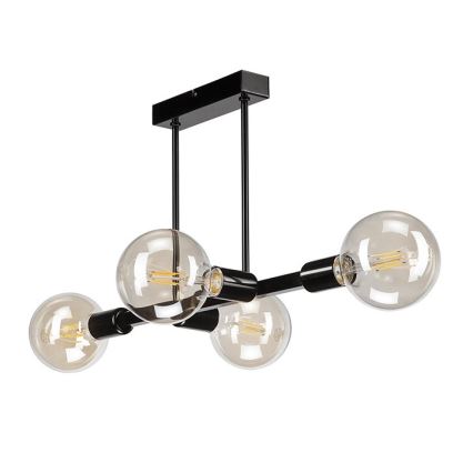 Hanglamp aan een paal ASTRID 4xE27/60W/230V zwart