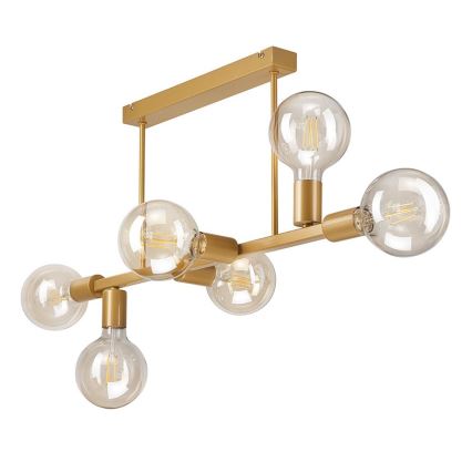 Hanglamp aan een paal ASTRID 6xE27/60W/230V goud