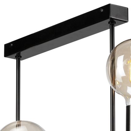 Hanglamp aan een paal ASTRID 6xE27/60W/230V zwart