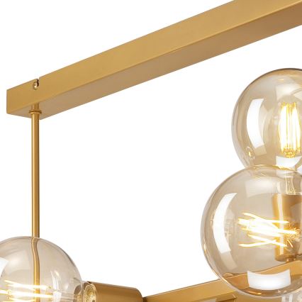 Hanglamp aan een paal ASTRID 8xE27/60W/230V goud