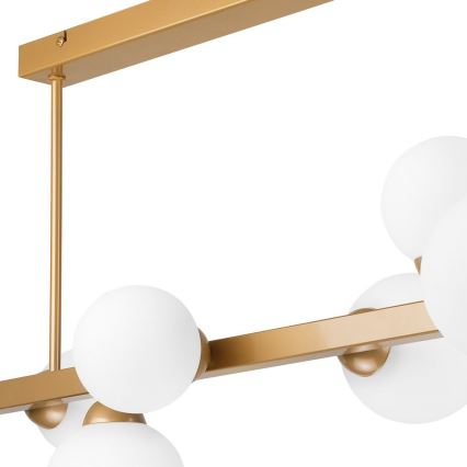 Hanglamp aan een paal ASTRO 8xG9/5W/230V goud