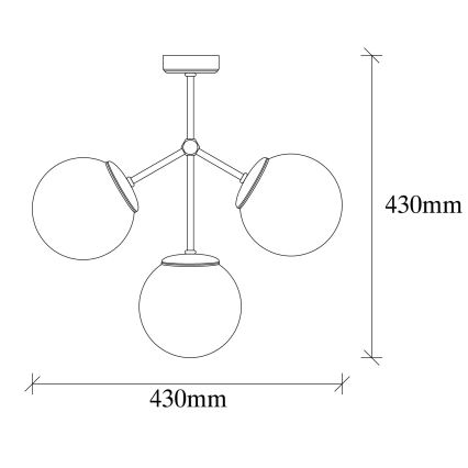 Hanglamp aan een paal DAMAR 3xE27/40W/230V
