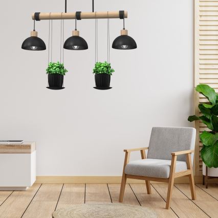 Hanglamp aan een paal FLORA 3xE27/60W/230V