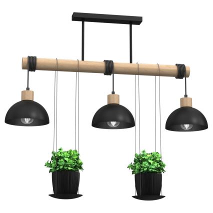 Hanglamp aan een paal FLORA 3xE27/60W/230V