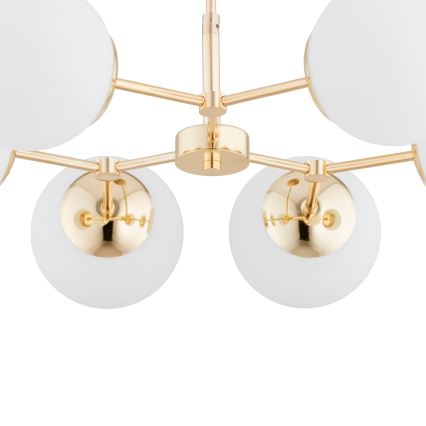 Hanglamp aan een paal FOTON  6xE14/40W/230V goud/wit