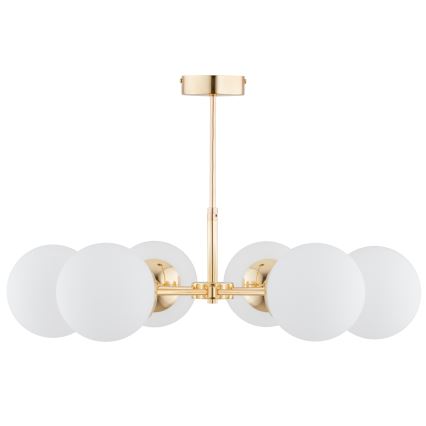 Hanglamp aan een paal FOTON  6xE14/40W/230V goud/wit