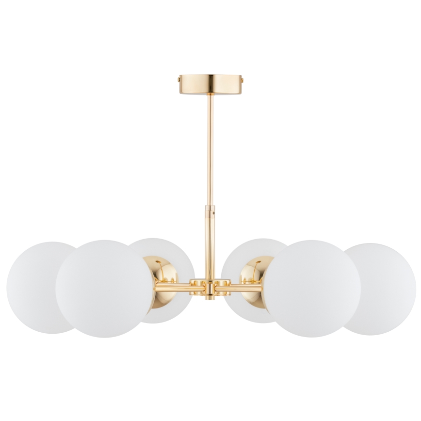 Hanglamp aan een paal FOTON  6xE14/40W/230V goud/wit