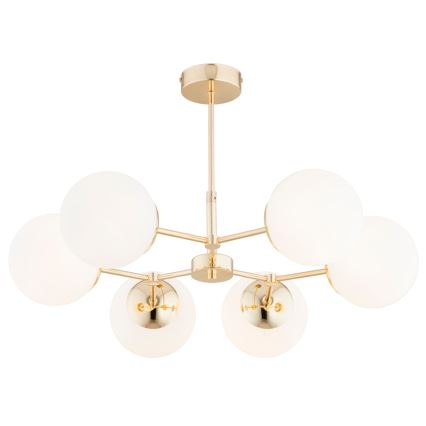 Hanglamp aan een paal FOTON  6xE14/40W/230V goud/wit