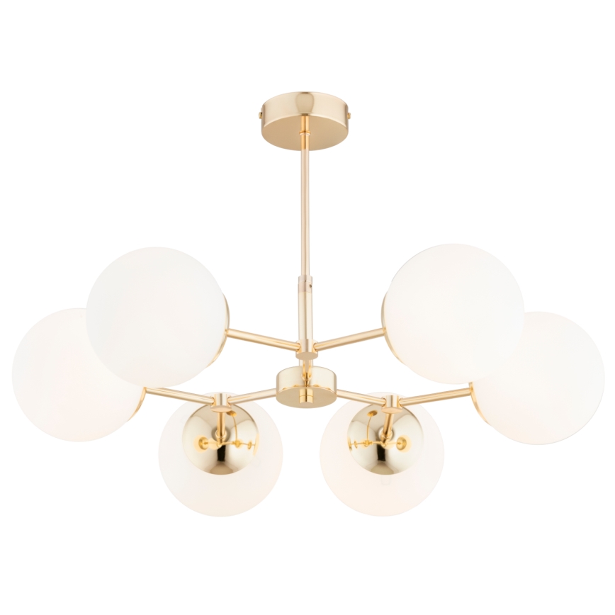 Hanglamp aan een paal FOTON  6xE14/40W/230V goud/wit