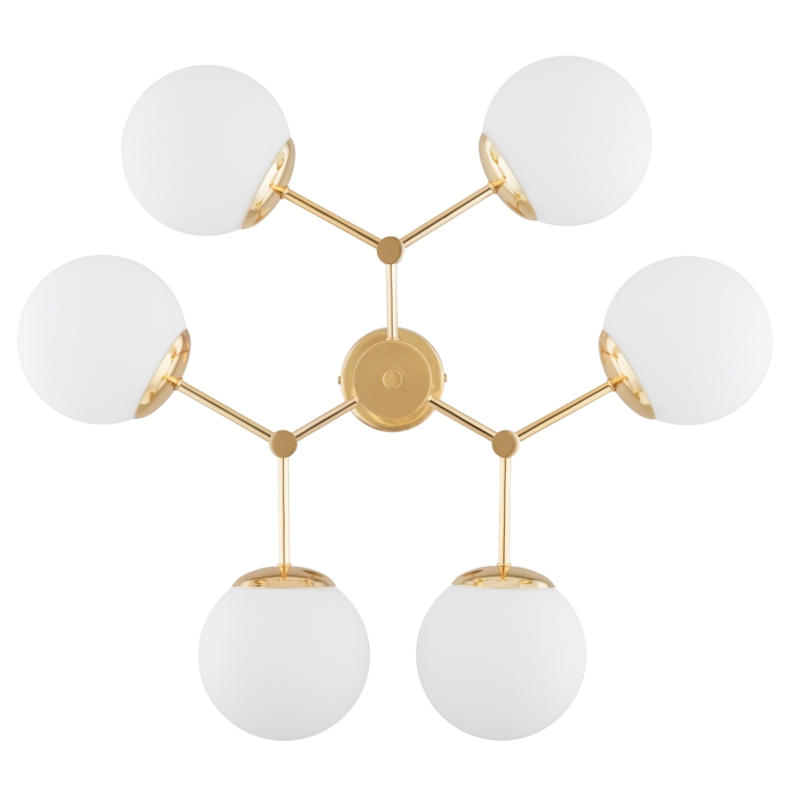 Hanglamp aan een paal FOTON  6xE14/40W/230V goud/wit