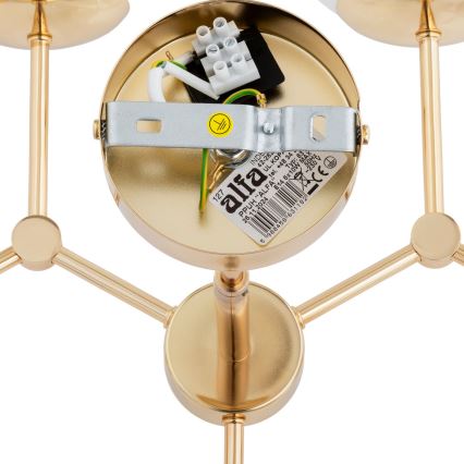 Hanglamp aan een paal FOTON  6xE14/40W/230V goud/wit