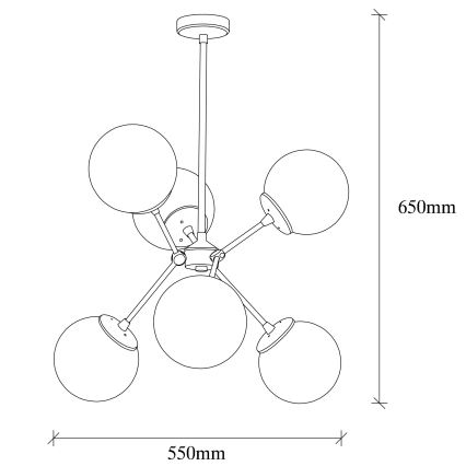 Hanglamp aan een paal GONDOL 6xE27/40W/230V