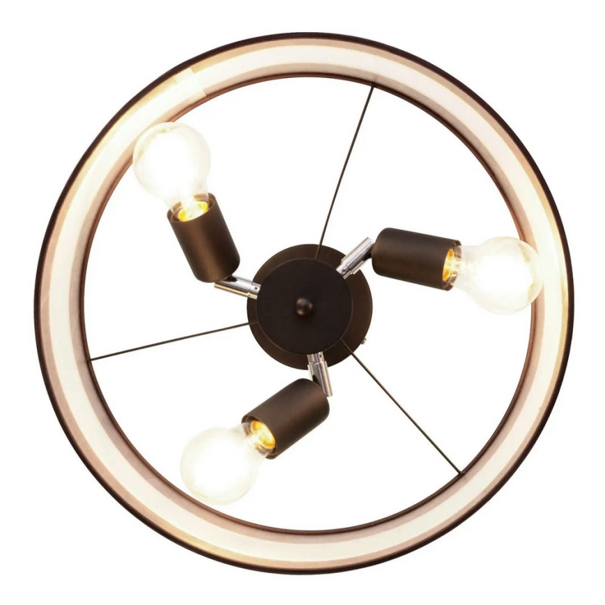Hanglamp aan een paal HELEN 3xE27/15W/230V bruin/zwart/goud