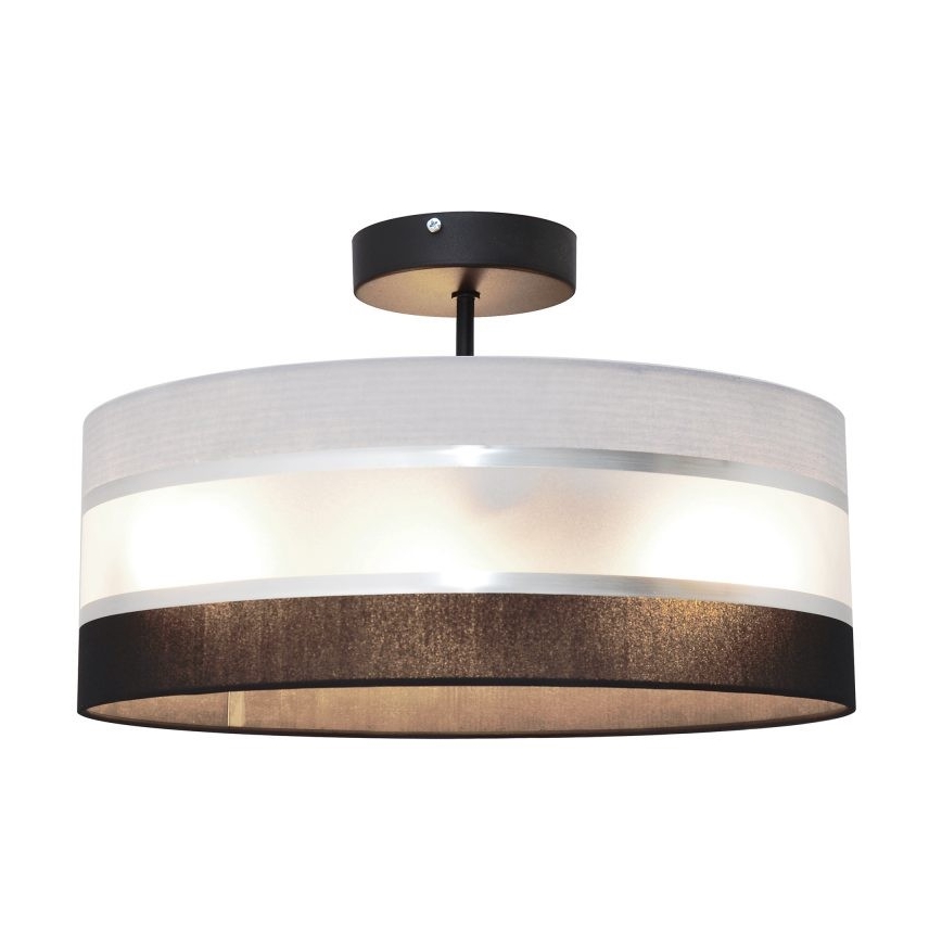 Hanglamp aan een paal HELEN 3xE27/15W/230V zwart/grijs/glanzend chroom