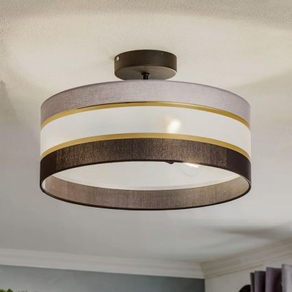 Hanglamp aan een paal HELEN 3xE27/15W/230V zwart/grijs/goud