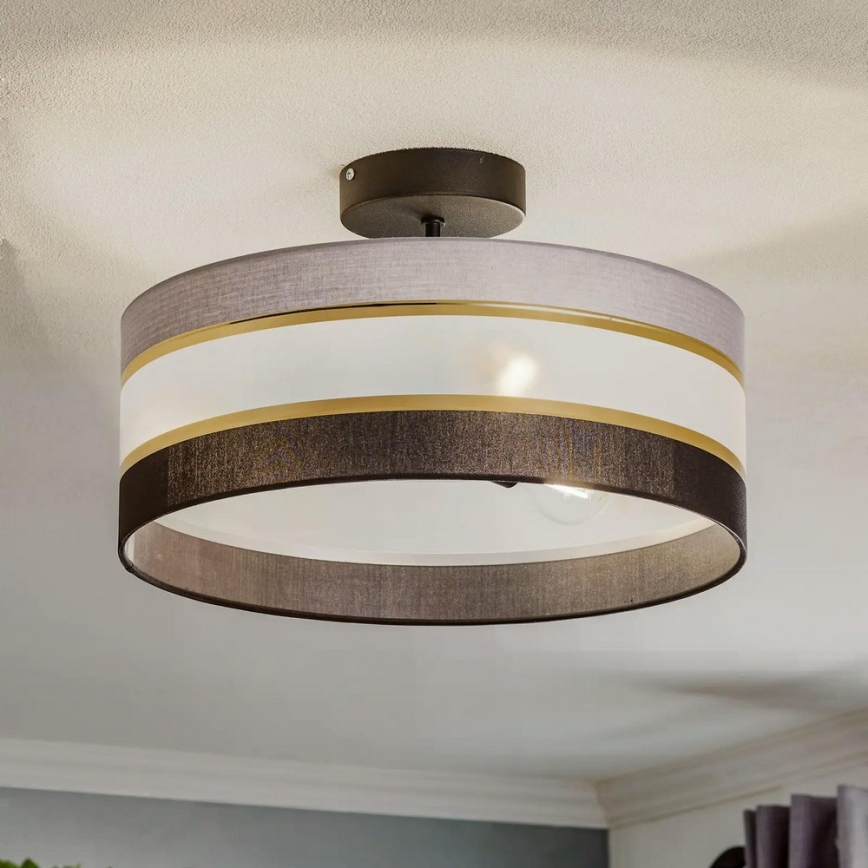 Hanglamp aan een paal HELEN 3xE27/15W/230V zwart/grijs/goud