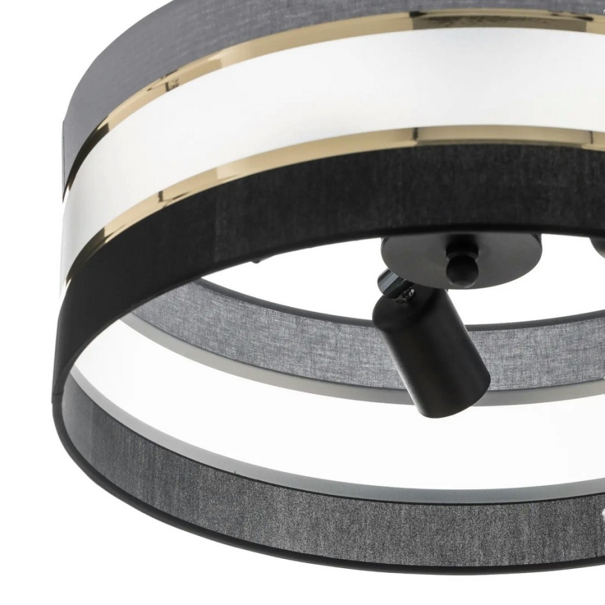 Hanglamp aan een paal HELEN 3xE27/15W/230V zwart/grijs/goud