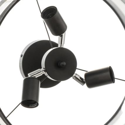 Hanglamp aan een paal HELEN 3xE27/15W/230V zwart/grijs/goud