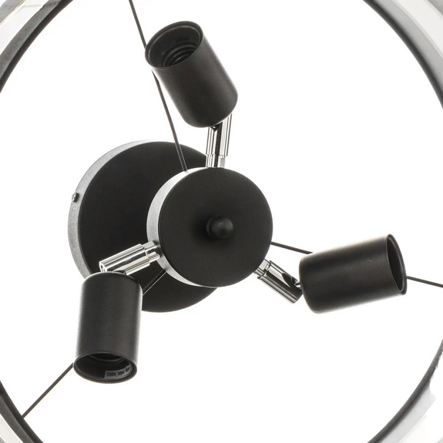 Hanglamp aan een paal HELEN 3xE27/15W/230V zwart/grijs/goud
