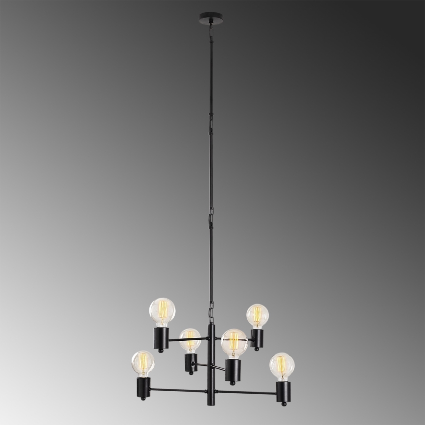 Hanglamp aan een paal HEXA 6xE27/40W/230V