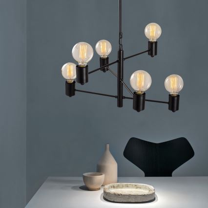 Hanglamp aan een paal HEXA 6xE27/40W/230V
