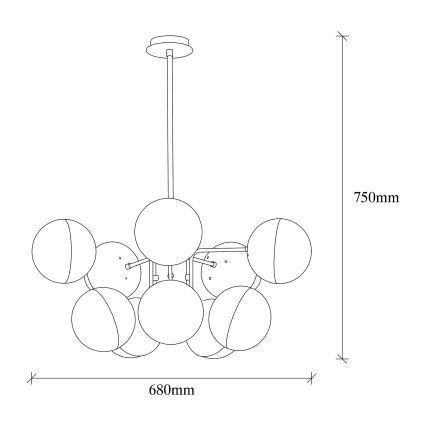 Hanglamp aan een paal KARSOR 10xE27/40W/230V