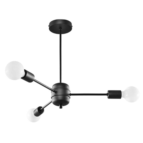 Hanglamp aan een paal LANGO 3xE27/60W/230V zwart