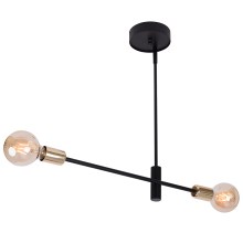 Hanglamp aan een paal ONYX 2xE27/60W/230V zwart/goud