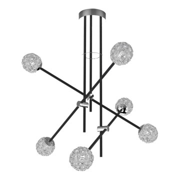 Hanglamp aan een paal PAKSOS 6xG9/5W/230V zwart