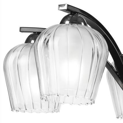 Hanglamp aan een paal PAULA 5xE27/60W/230V zwart