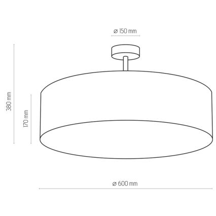 Hanglamp aan een paal RONDO 4xE27/15W/230V d. 60 cm beige