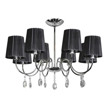 Hanglamp aan een paal SORENTO 8xE14/40W/230V zwart