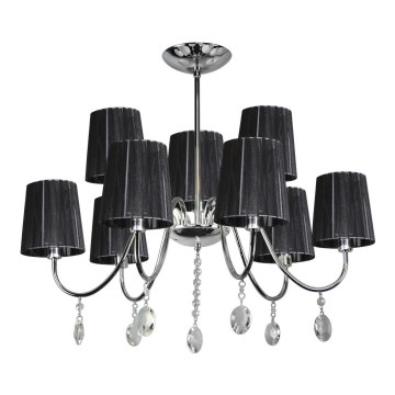 Hanglamp aan een paal SORENTO 9xE14/40W/230V zwart