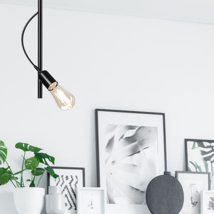 Hanglamp aan een paal TARO 1xE27/60W/230V zwart