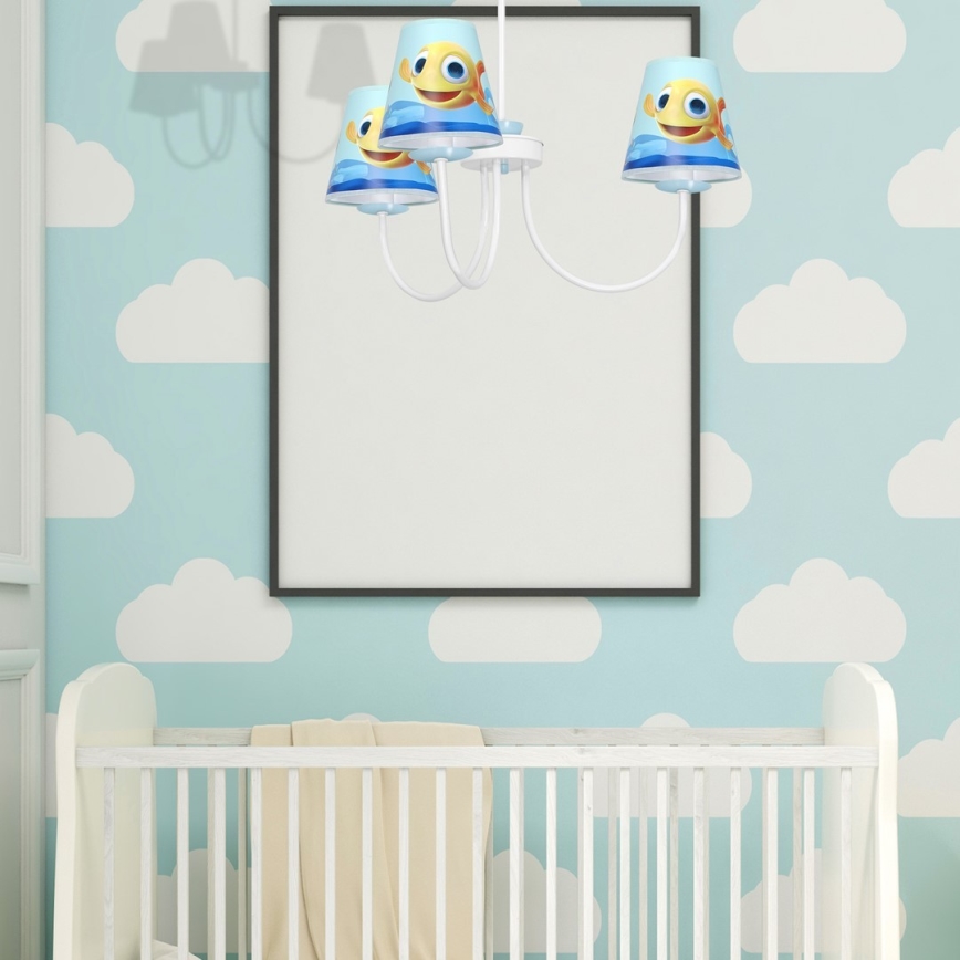 Hanglamp aan een paal voor Kinderen FISH 3xE14/40W/230V