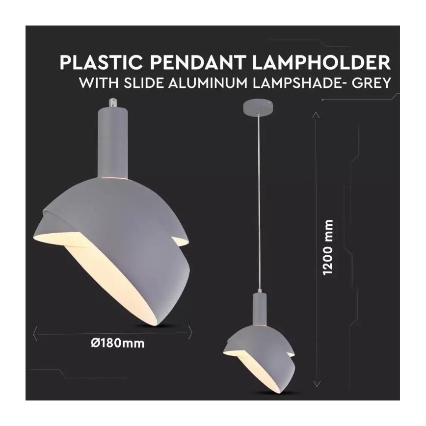 Hanglamp aan een touwtje 1xE14/60W/230V grijs