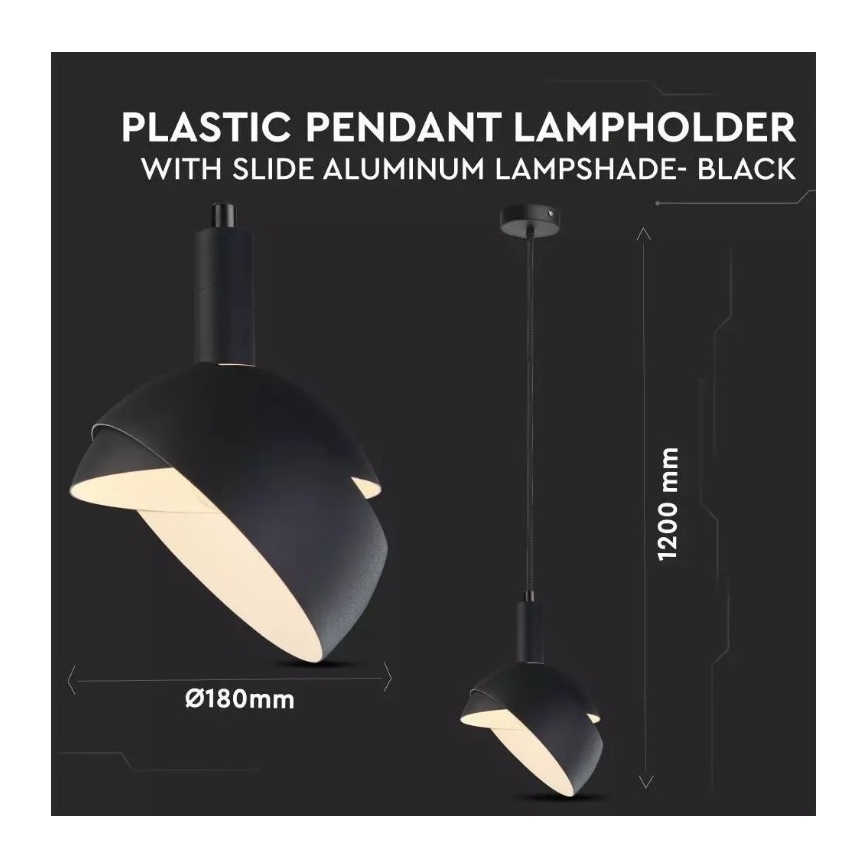 Hanglamp aan een touwtje 1xE14/60W/230V zwart