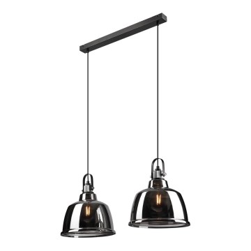 Hanglamp aan een touwtje LEA 2xE27/60W/230V glanzend chroom